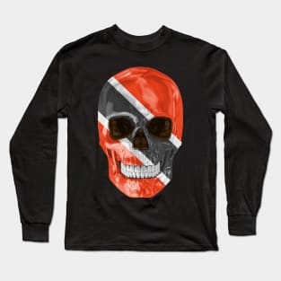 Trinidad And Tobago Flag Skull - Gift for Trinidadian And Tobagoan With Roots From Trinidad And Tobago Long Sleeve T-Shirt